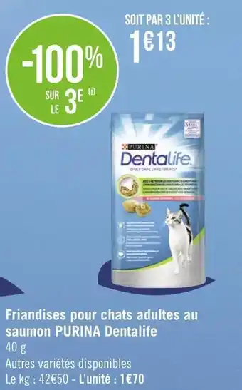 Géant Casino Purina friandises pour chats adultes au saumon dentalife offre