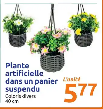 Action Plante artificielle dans un panier suspendu offre