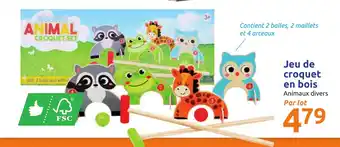 Action Jeu de croquet en bois offre