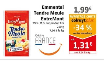 Colruyt Emmental Tendre Meule EntreMont offre