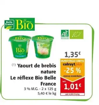 Colruyt Yaourt de brebis Nature offre