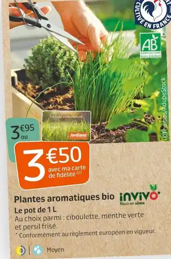Jardiland Invivo plantes aromatiques bio offre