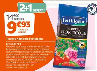 Jardiland Fertiligène terreau horticole offre