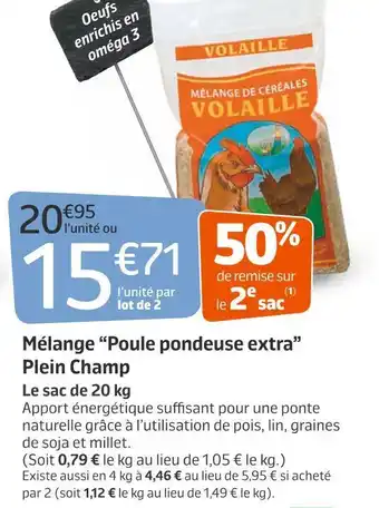 Jardiland Mélange “poule pondeuse extra” plein champ offre