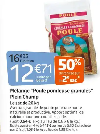 Jardiland Mélange “poule pondeuse granulés” plein champ offre