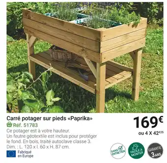 Gamm vert Carré potager sur pieds paprika offre