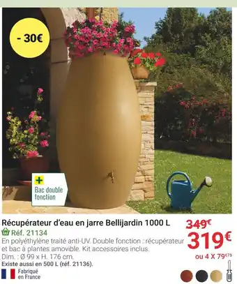 Gamm vert Bellijardin récupérateur d’eau en jarre offre