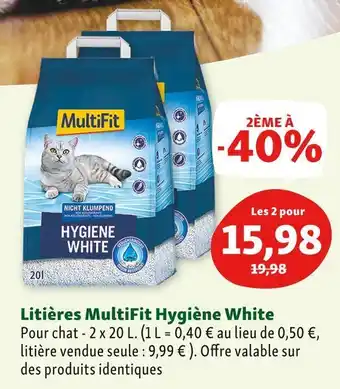 Maxi Zoo Multifit litières hygiène white offre