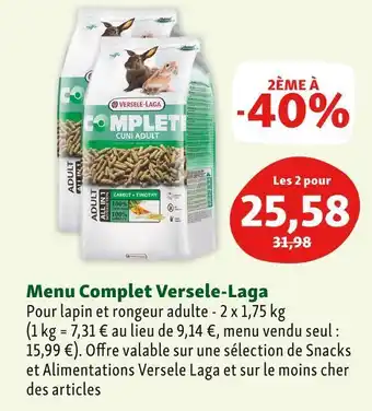 Maxi Zoo Versele laga menu complet offre