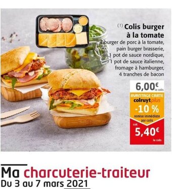 Colruyt Colis burger à la Tomate offre