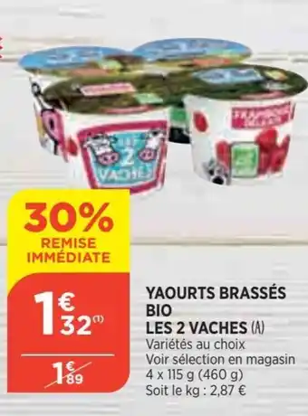 Bi1 Yaourts brassés bio les 2 vaches offre