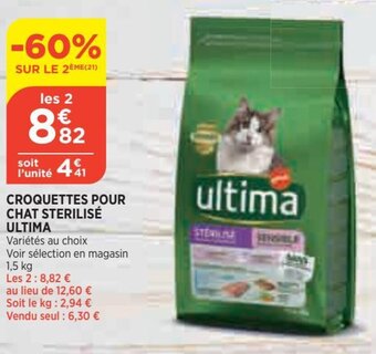 Bi1 Croquettes pour chat sterilisé ultima offre