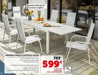 U Express Ensemble table et feuteuils cestas offre