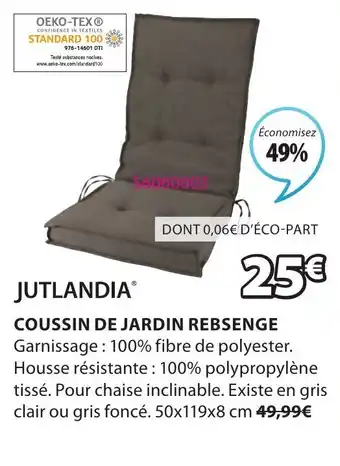 JYSK Cousisn de jardin rebsenge offre