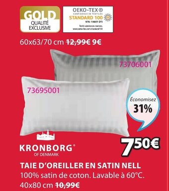 JYSK Taie d'oreiller en satin nell offre