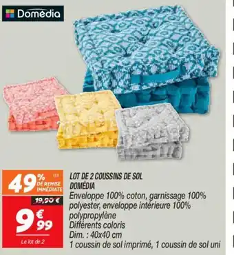 Netto Lot de 2 coussins de sol domédia offre
