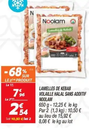 Netto Lameless de kebab volaille halal sans additif noolam offre