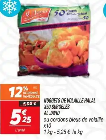Netto Nuggets de volaille halal x50 surgelés al jayid offre