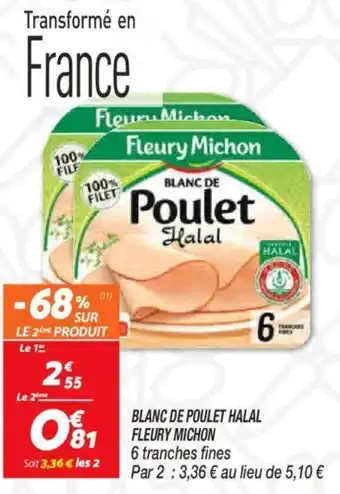 Netto Blanc de poulet halal fleury michon offre