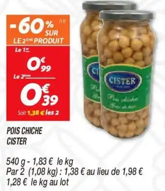 Netto Pois chiche cister offre
