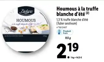 Lidl Houmous à la truffe blanche d'été offre