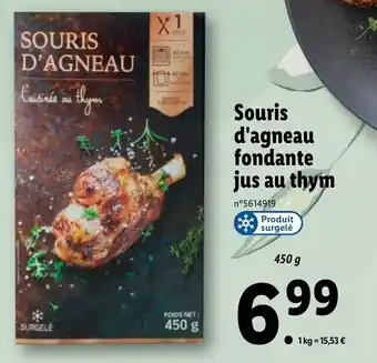 Lidl Souris d'agneau fondante jus au thym offre