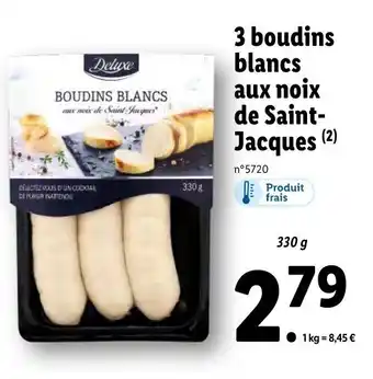 Lidl 3 Boudins blancs aux noix de saint-jacques offre