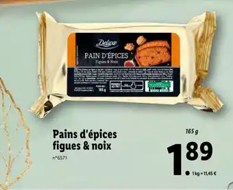 Lidl Pains d'épices figues & noix offre