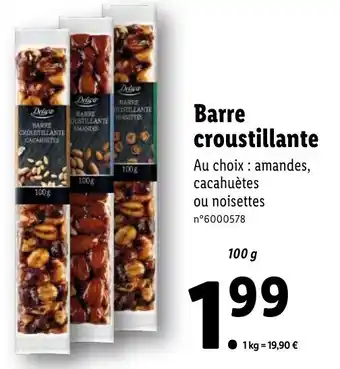 Lidl Barre croustillante offre