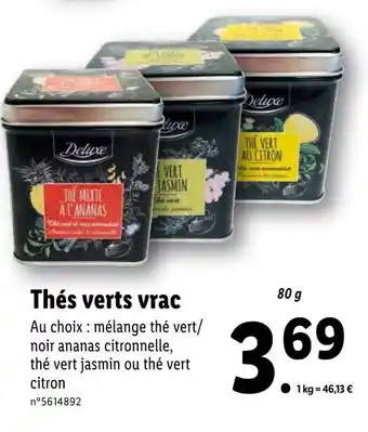 Lidl Thés verts vrac offre