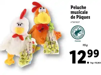 Lidl Peluche musicale de pâques offre