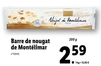 Lidl Barre de nougat de montélimar offre