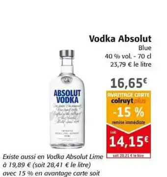 Colruyt Vodka Absolut offre
