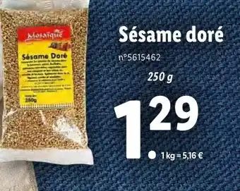 Lidl Sésame doré offre