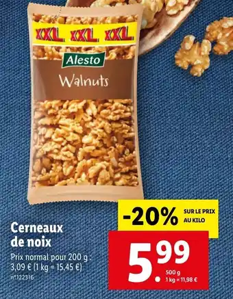 Lidl Cerneaux de noix offre