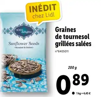 Lidl Graines de tournesol grillées salées offre