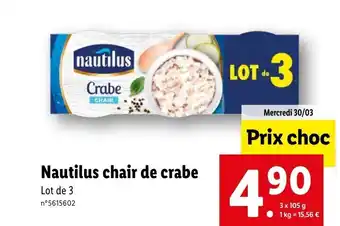 Lidl Nautilus chair de crabe offre
