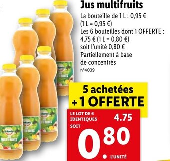 Lidl Jus multifruits offre