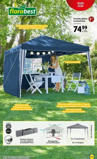 Lidl Tonnelle pliante en aluminium offre