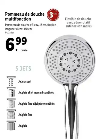 Lidl Pommeau de douche multifonction offre