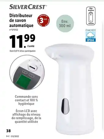Lidl Distributeur de savon automatique offre