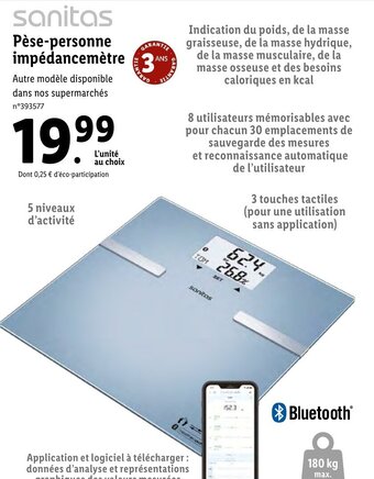 Lidl Pèse-personne impédancemètre offre