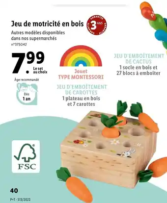 Lidl Jeu de motricité en bois offre