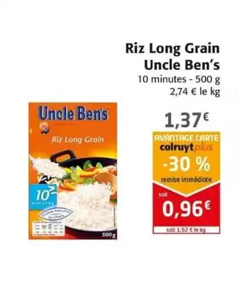 Colruyt Riz Long Grain Uncle Ben's offre