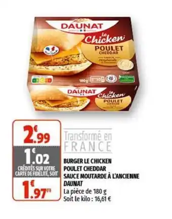 Burger le chicken poulet cheddar