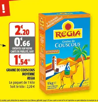 Coccinelle Supermarché Graine de Couscous Moyenne Regia offre