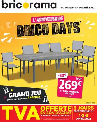 Bricorama La Table Extensible Alu Tree offre