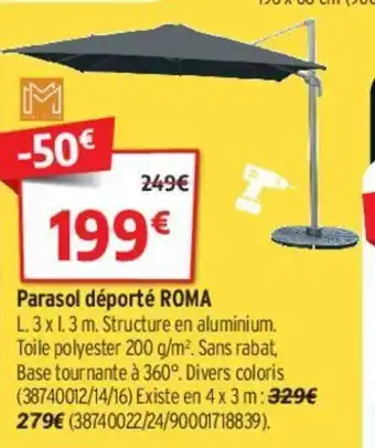 Bricorama Parasol Déporté Roma offre