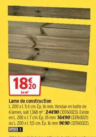 Bricorama Lame De Construction offre