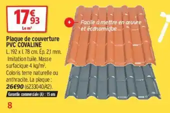 Bricorama Plaque De Couverture PVC Covaline offre